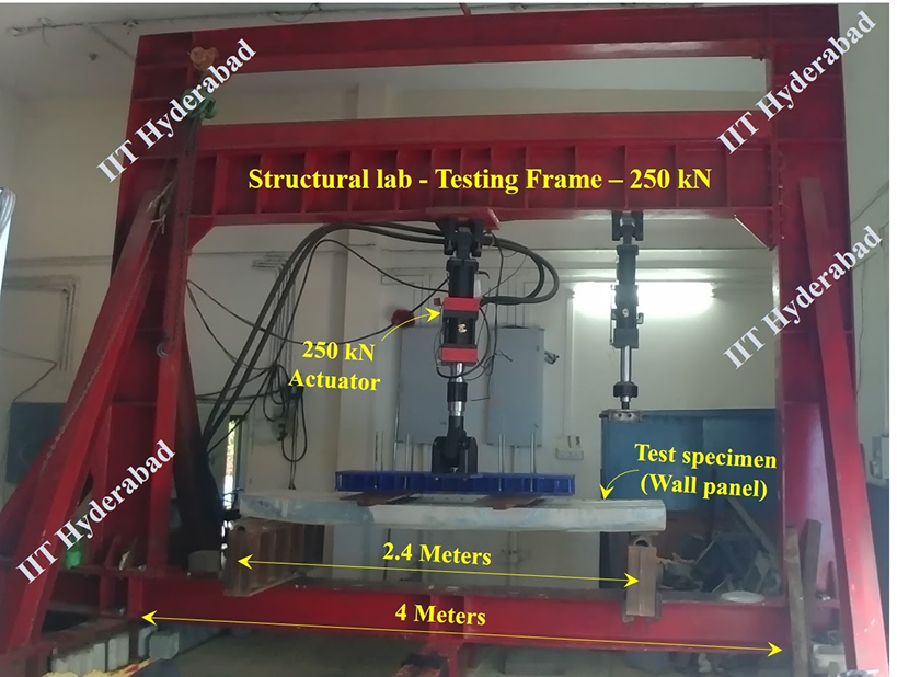Bending test set-up for "Open-channel cross section" Channel beams